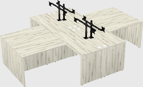 Quad l-shaped office desks