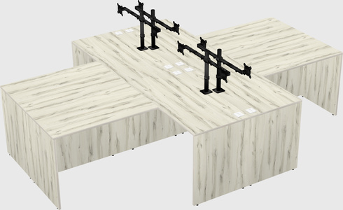 Quad l-shaped office desks