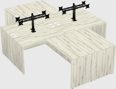 Quad l-shaped office desks
