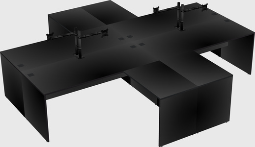 Quad l-shaped office desks