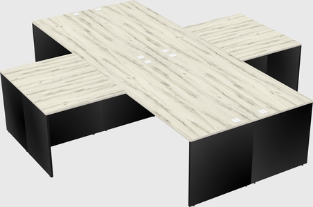 Quad l-shaped office desks