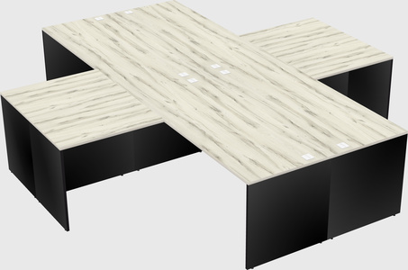 Quad l-shaped office desks