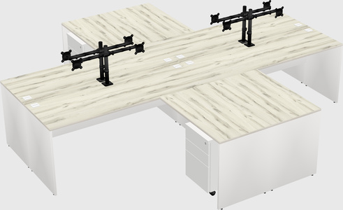 Quad l-shaped office desks