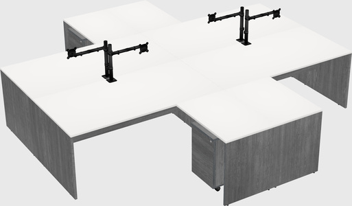 Quad l-shaped office desks