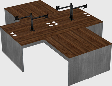 Quad l-shaped office desks