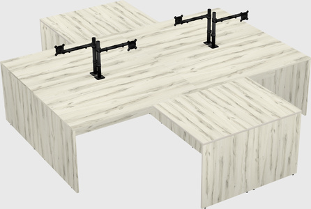 Quad l-shaped office desks