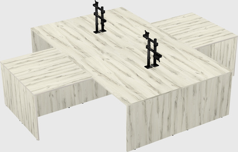 Quad l-shaped office desks