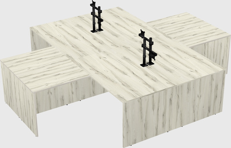 Quad l-shaped office desks