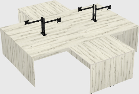 Quad l-shaped office desks