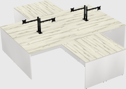 Quad l-shaped office desks