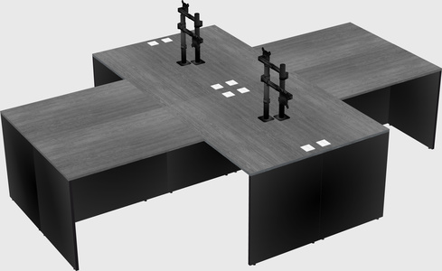 Quad l-shaped office desks