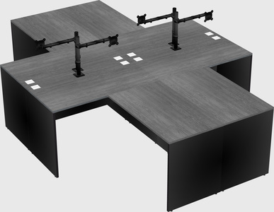 Quad l-shaped office desks