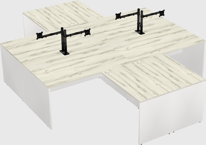 Quad l-shaped office desks