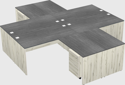 Quad l-shaped office desks