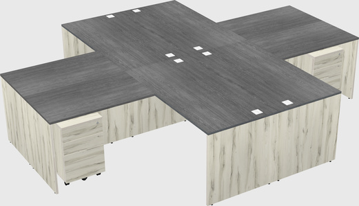 Quad l-shaped office desks