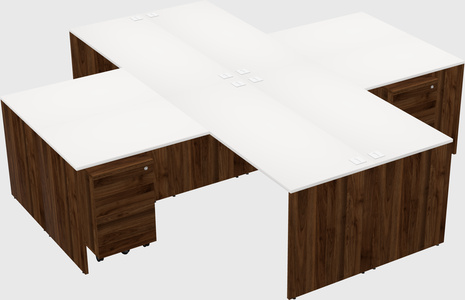 Quad l-shaped office desks