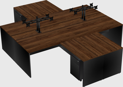 Quad l-shaped office desks