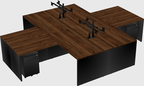 Quad l-shaped office desks