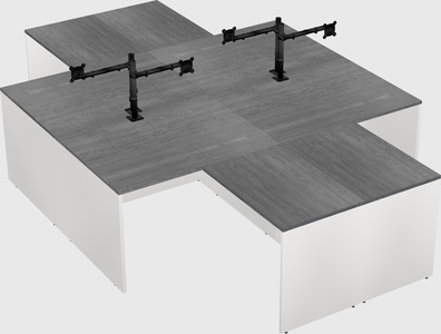 Quad l-shaped office desks