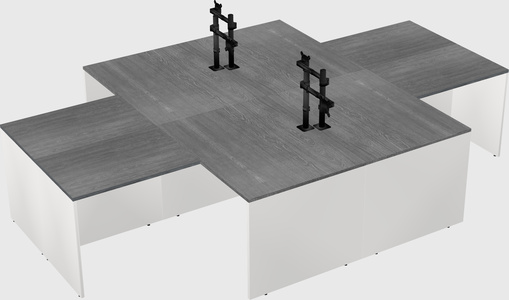 Quad l-shaped office desks