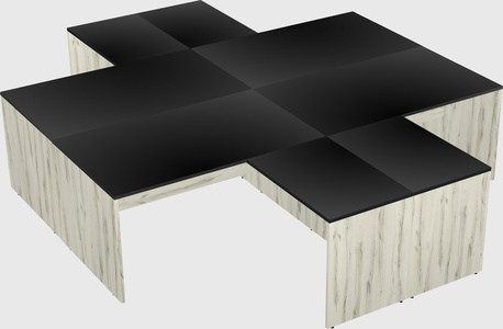 Quad l-shaped office desks