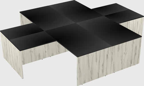 Quad l-shaped office desks