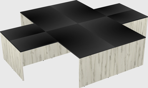 Quad l-shaped office desks