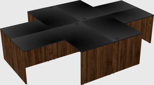 Quad l-shaped office desks