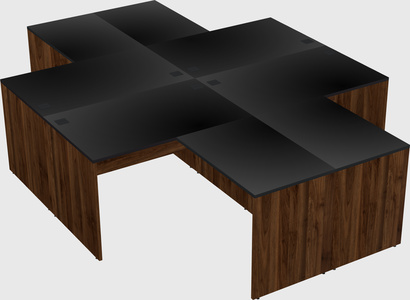 Quad l-shaped office desks