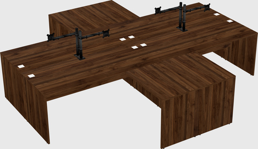 Quad l-shaped office desks