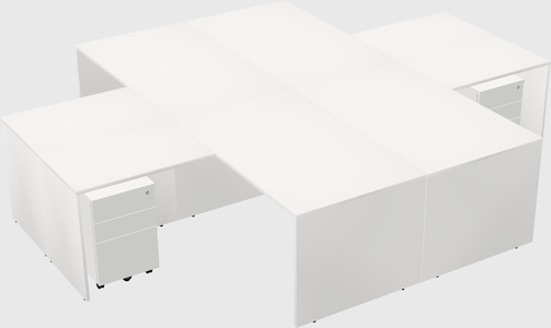 Quad l-shaped office desks
