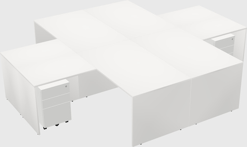 Quad l-shaped office desks