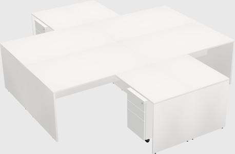 Quad l-shaped office desks
