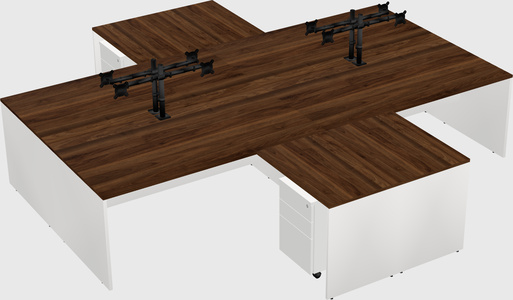 Quad l-shaped office desks