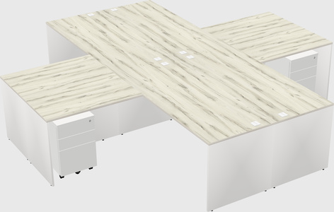 Quad l-shaped office desks