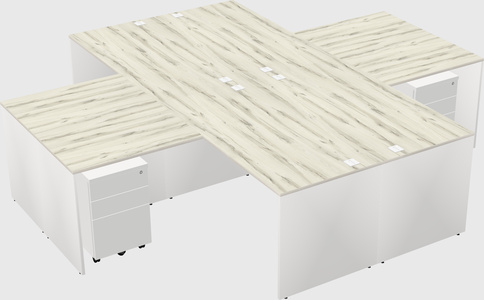 Quad l-shaped office desks