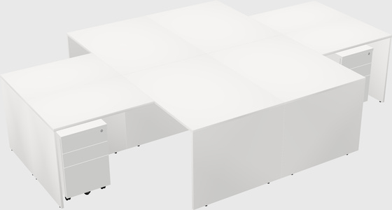 Quad l-shaped office desks