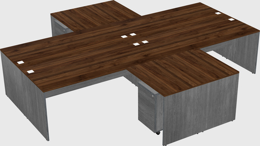 Quad l-shaped office desks