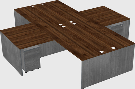 Quad l-shaped office desks