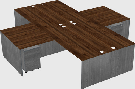 Quad l-shaped office desks