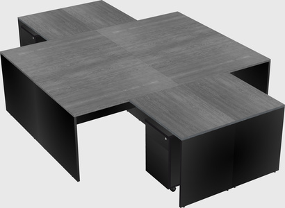 Quad l-shaped office desks