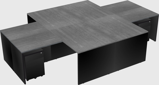 Quad l-shaped office desks