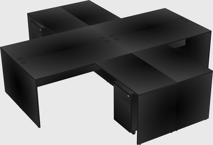Quad l-shaped office desks