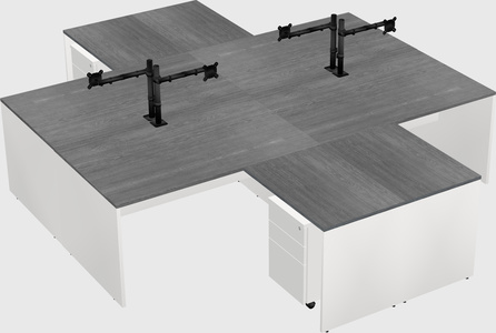 Quad l-shaped office desks