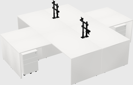 Quad l-shaped office desks
