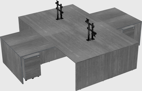 Quad l-shaped office desks