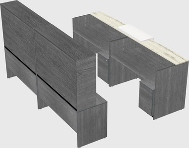 Shared u-shaped reception desks