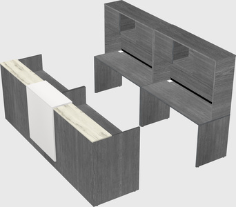Shared u-shaped reception desks
