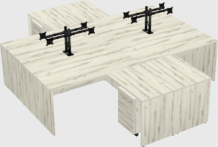 Quad l-shaped office desks