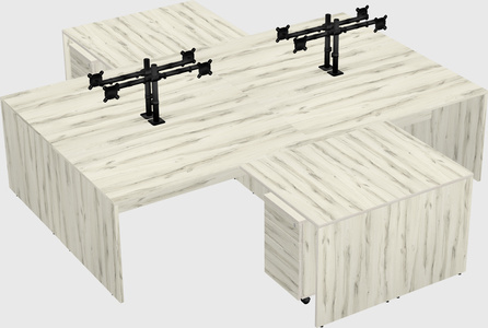 Quad l-shaped office desks